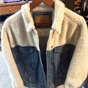American Eagle fur lined jean jacket